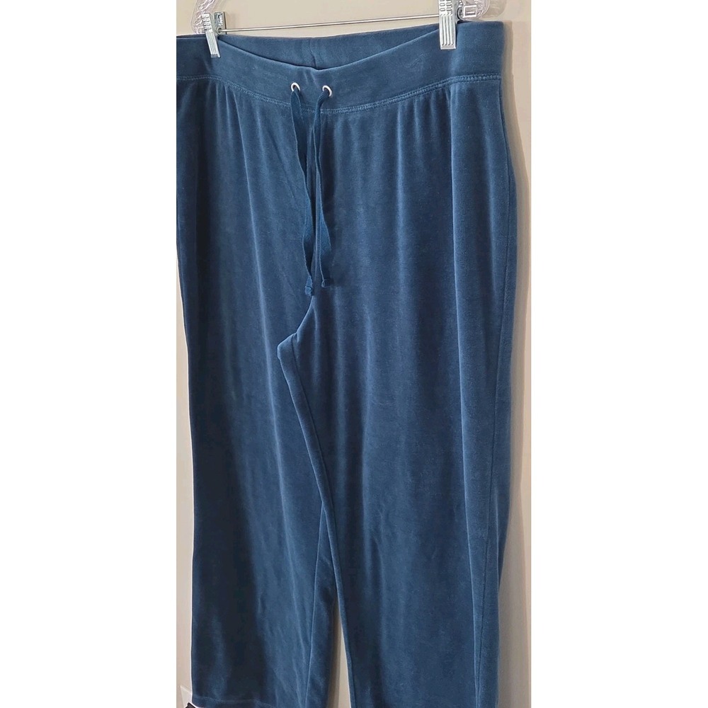 Croft & Barrow Women's Velour Pants Blue Teal Loungewear Athleisure Petite XL - Picture 6 of 10
